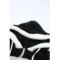 thumbnail image 3 of POGLIP Manteau Sherpa à Fermeture Éclair Colorblock Noir pour Femmes avec Capuche, 3 of 6
