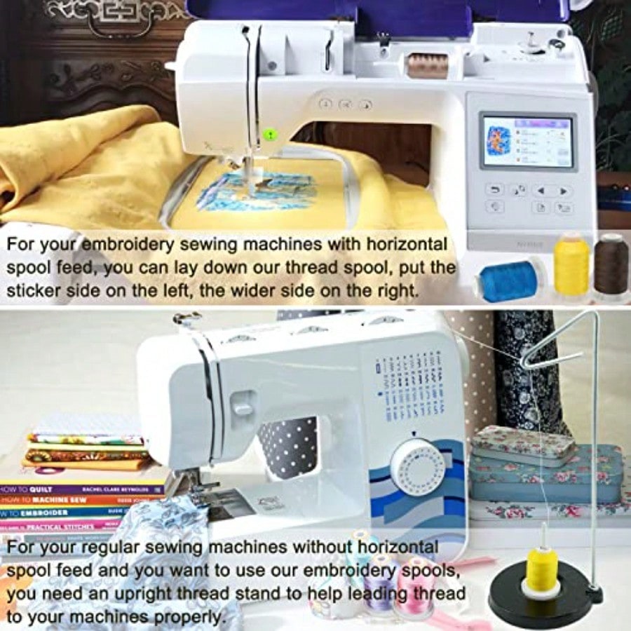 63 Colors Compatible with Brother Polyester Embroidery hine Thread Kit 500M 550Y Each Spool Compatible with Brother lock Janome Singer Pfaff Bernina Embroidery Sewing hine