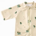 thumbnail image 4 of TOWED22 Toddler Baby Boy Swimsuit Shark/Turtle Short Sleeve One Piece Rash Guard Zip-up Bathing Suit Sunsuit Beachwear Beige,12-18 M, 4 of 5