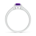 thumbnail image 2 of ANGARA Natural Emerald-Cut Amethyst Engagement Ring with Diamond Halo in 14K White Gold for Women (Size-7x5mm) | February Birthstone, Anniversary, Jewelry Gift for Women | Natural Amethyst Ring, 2 of 8