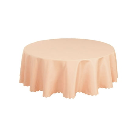 Round Washable Tablecloth Washable Seamless Stain Resistant Polyester Round Tablecloth for Wedding Restaurant Parties Decoration ()