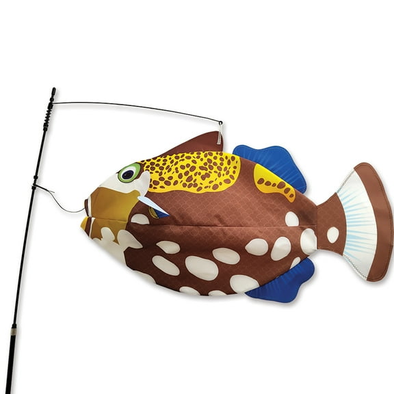 Swimming Clown Triggerfish Wind Sock Yard Stake 25"