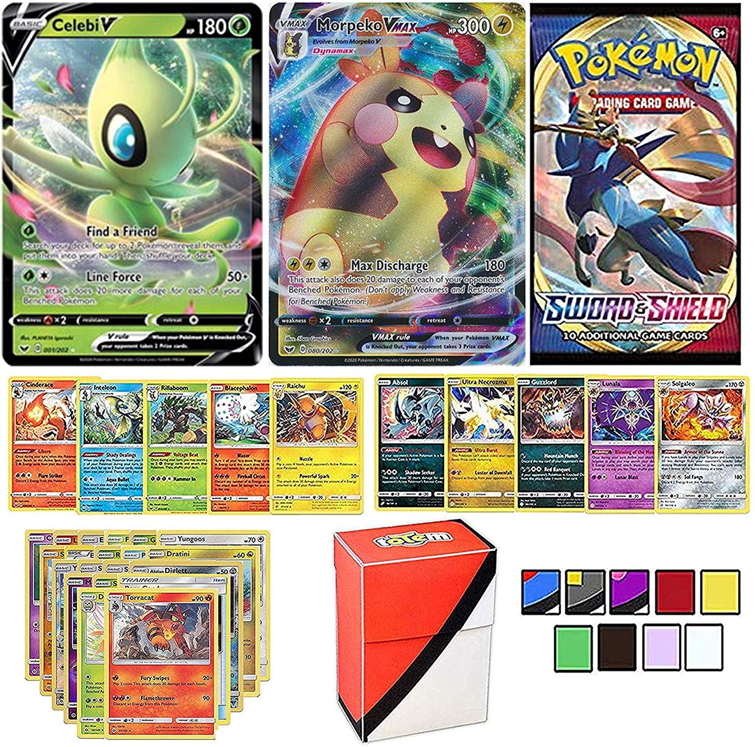 Totem World Pokemon V Vmax Cards Guaranteed With Booster Pack 5 Rare Cards 5 Holo Reverse Holo Cards Regular Pokemon Cards And Totem Deck Box Walmart Com Walmart Com