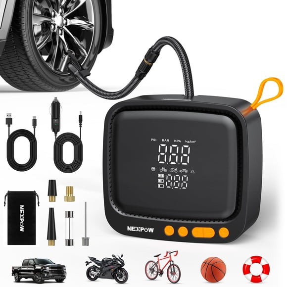 Compresor de aire portátil con inflador de neumáticos NEXPOW N19 PRO 180 PSI