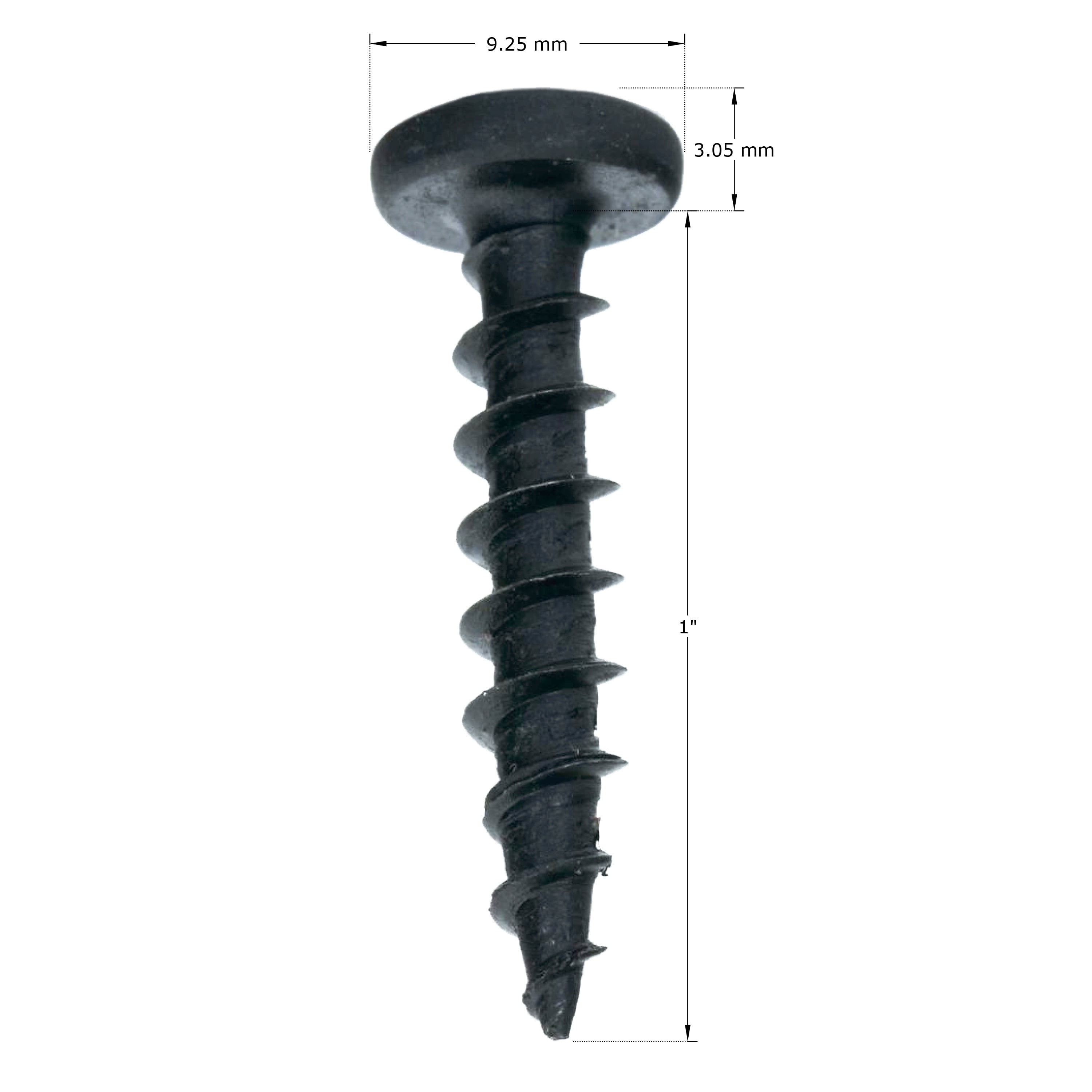 ROK Hardware 10 x 1" Deep / Coarse Thread Phillips Pan Head Screws Black Phosphate, 1000 Pack