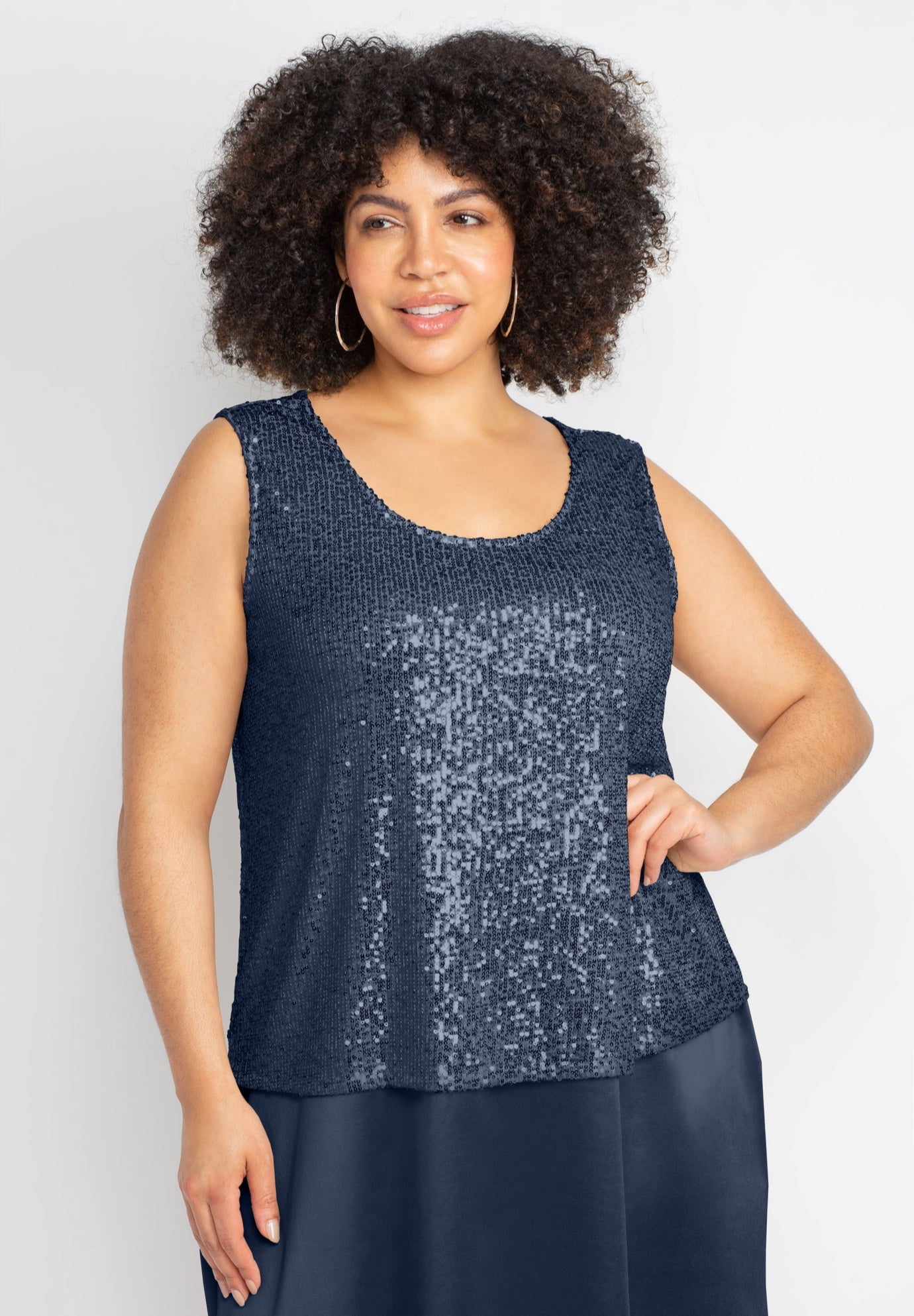 Catherines Women's Plus Size 2-Piece Sequin & Charmeuse Jacket Dress Set
