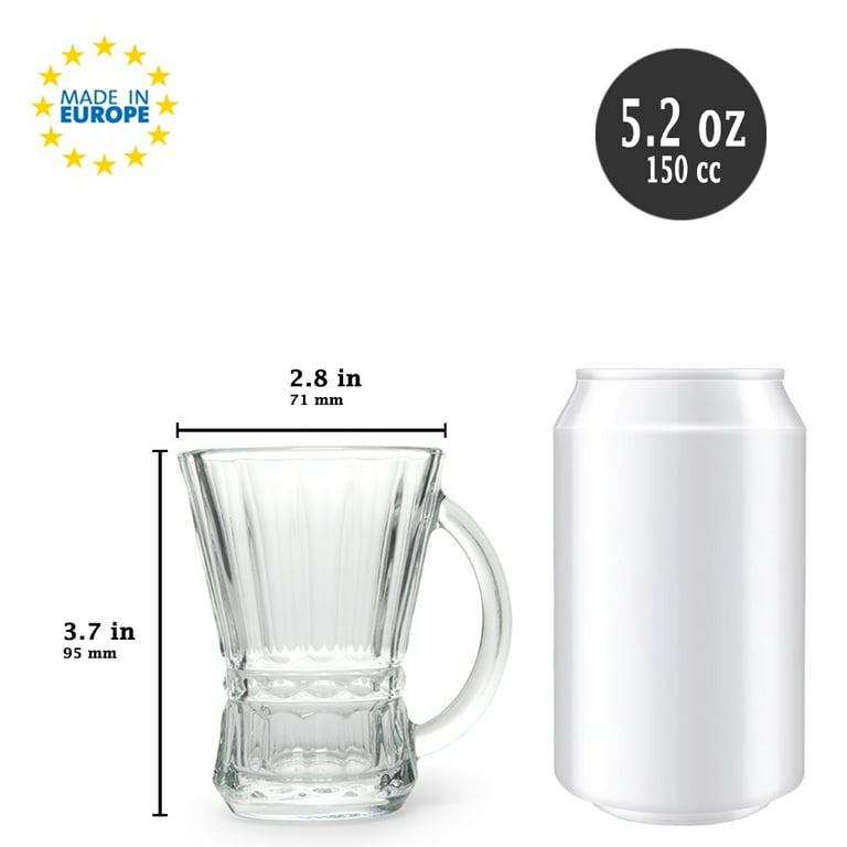 Clear Glass 7 oz Tea Mug Coffee Cup With Handle and Glass Lid – K-Big Store