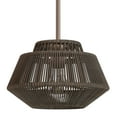 thumbnail image 2 of Hunter - Brookhollow 1-light Sable Rattan, Medium Size Pendant Light, Dimmable, Casual Style, Geometric Shaped, for Bedrooms, Dining, Living Rooms - 13215, 2 of 7
