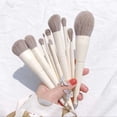 thumbnail image 2 of Nvzi Juego de brochas de maquillaje, 10 piezas, kit de brochas de maquillaje de viaje, brochas cosméticas para rostro, base, rubor, sombra de ojos (beige), 2 of 4