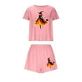 thumbnail image 2 of Womens Halloween Basic Pajamas Short Sleeve 2 Piece Print V Neck Womens Pajama Sets Soft Breathable Sleepwear, 2 of 7