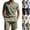 #03 Army Green, variant on Men's Plus Size Summer Outfits Linen Polo Shirt Quarter Button Shirt Drawstring Waist Shorts Casual Beach Vacation Short Sets,3XL,Army Green