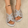 thumbnail image 6 of Summer Slippers for Women 2025 Open Toe Hollow Rhinestone Causal Daily Outdoor Flat Slides Shoes for Women Beach Vacation Fashion, 6 of 6