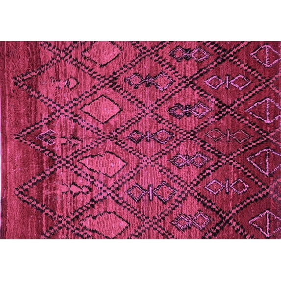Ahgly Company Indoor Rectangle Abstract Purple Modern Area Rugs, 8' x 10'