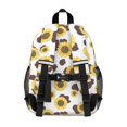 thumbnail image 3 of Sunflower and Cowprint White Pattern Backpack for School, Cute School Bag with Adjustable Shoulder Straps and Padded Back, 15"x11.42"x5.5", 3 of 5