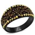 thumbnail image 1 of IP Black Ion Plating Stainless Steel Ring with Top Grade Crystal, Multi Color - Size 7, 1 of 1