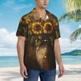thumbnail image 3 of Fotbe Rustic Sunflower Bouquet Camisa Hawaiana para Hombre Unisex – Camisa Casual de Verano con Botones de Manga Corta de Algodón y Lino,X-Large, 3 of 7
