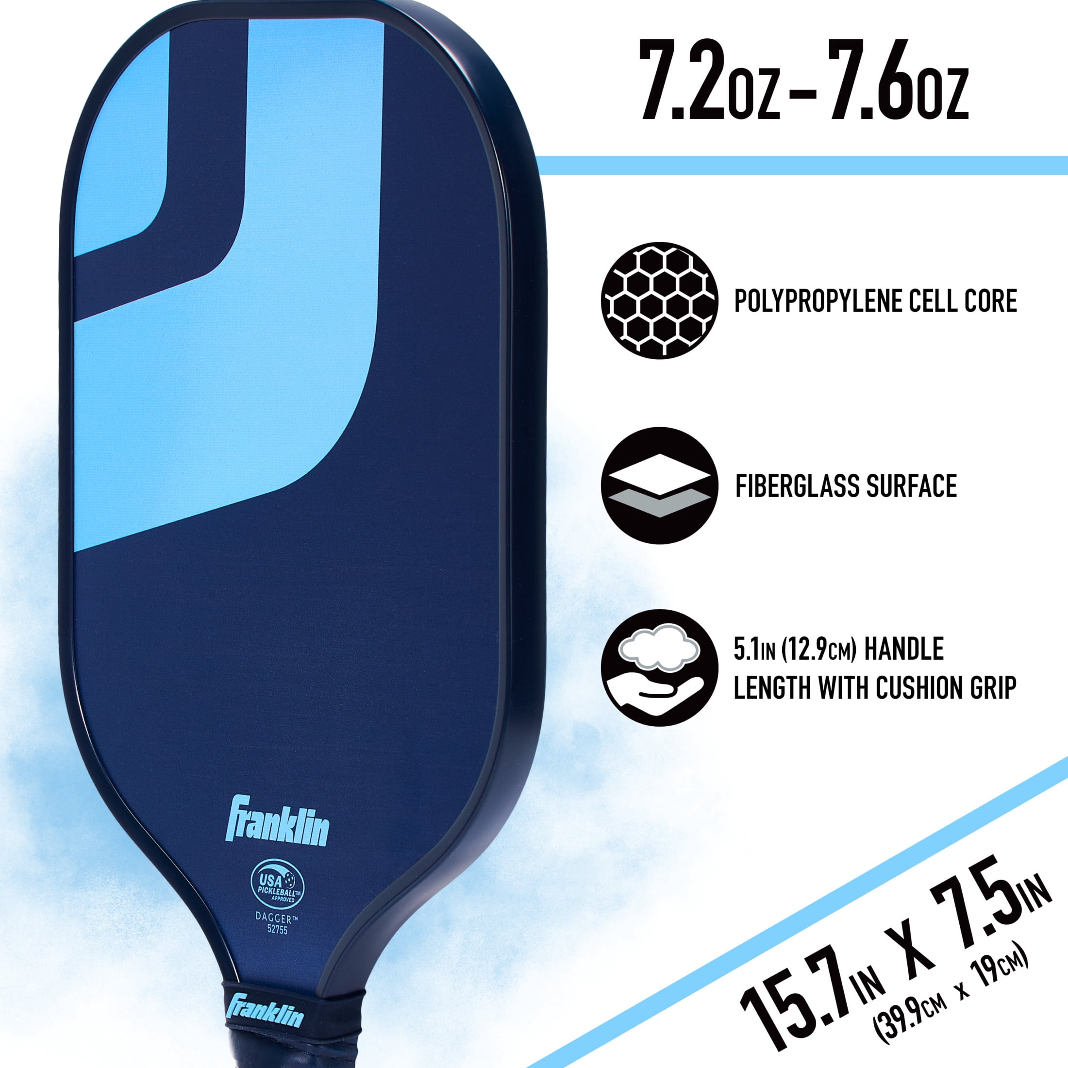 Franklin Sports 2 Player Pickleball Paddle + Balls - Fiberglass Starter Set
