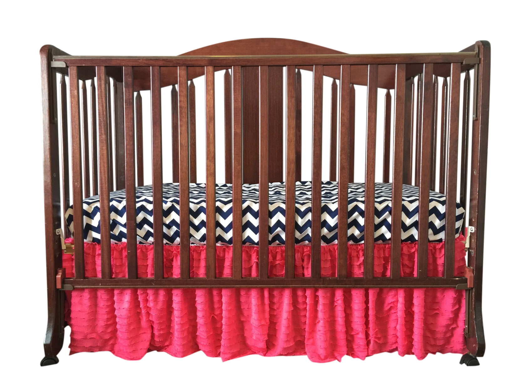 pink ruffle crib skirt