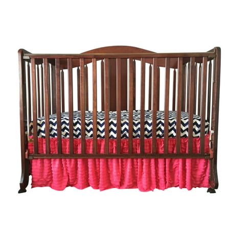 Hot Pink Ruffle Crib Skirt For Baby Girl Bedding Nursery Decor
