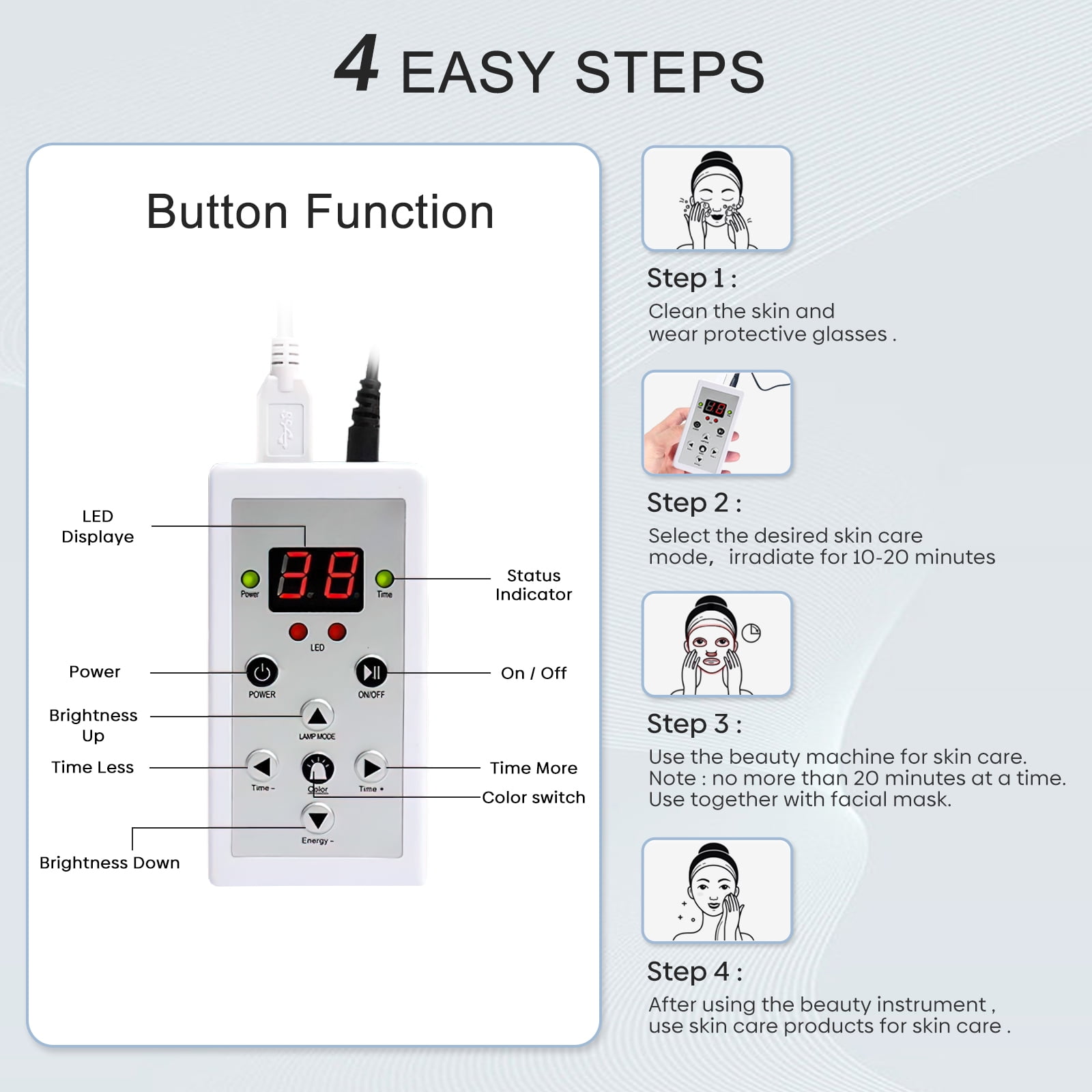 Red Light Therapy Mask for Face,Kepeak 7 Colors LED Face Mask Light Therapy, Led Face Mask Light Therapy At Home