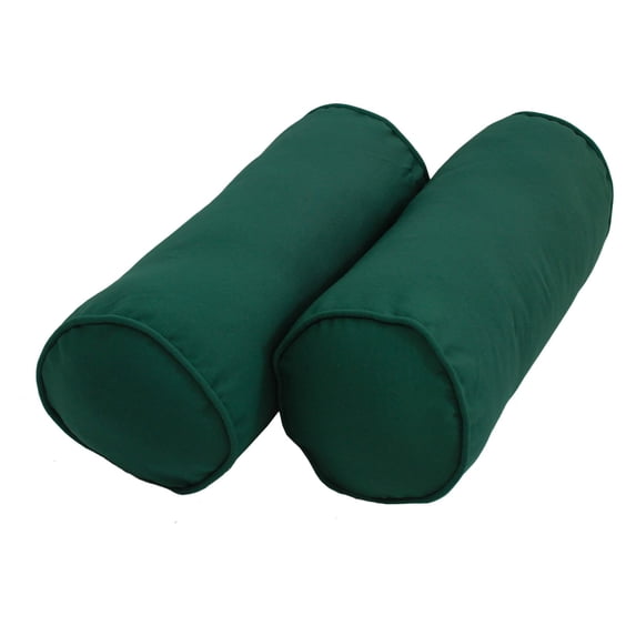 Blazing Needles Twill Bolster Pillows with Cording and Inserts - Set of 2