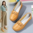 thumbnail image 7 of nsendm Female Shoes Adult Flat Shoes with Arch Support for Women On Leather Loafer Comfortable Flat Shoes Outdoor Driving Shoes Shoes Womens Flat Yellow 7.5, 7 of 7