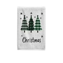 Ryvnso Christmas Checkered Trees Hand Towels for Bathroom Cotton Face Towel Decorative 15.5x29.5 inch