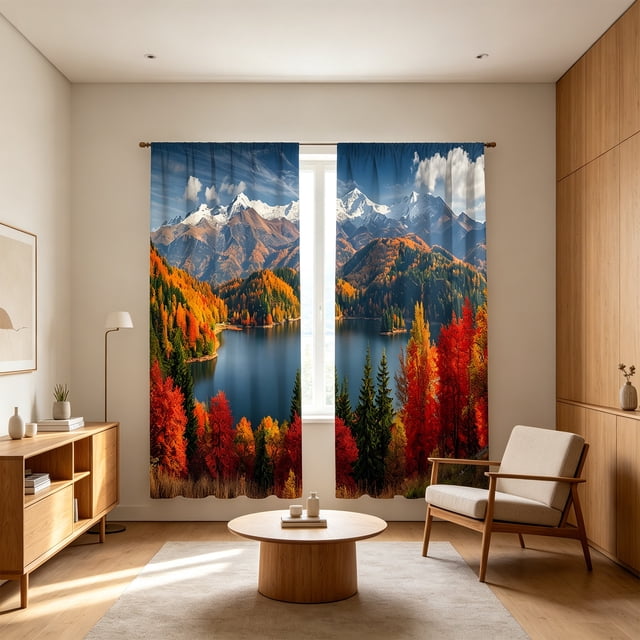 EGNMCR Trendy Printed Patterns With A Strong Decorative Look Light Blocking Curtains For Dorm Rooms Polyester Curtains