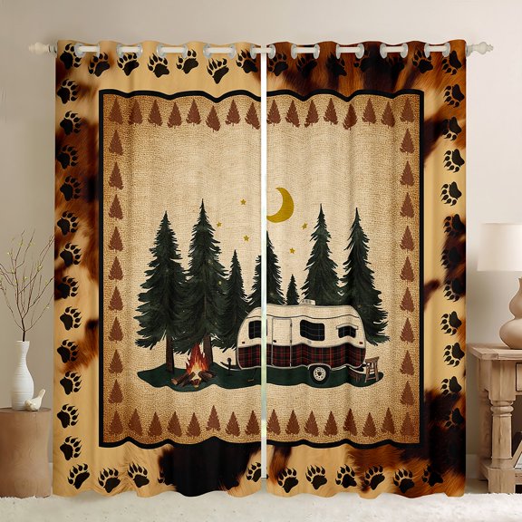Castle Fairy Boys Girls Camping RV Car Blackout Curtains Set of 2 (52x84 Each),Cow Print Window Curtains,Retro Vintage Curtains and Drapes,Super Cozy Room Decor
