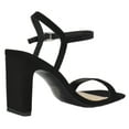 thumbnail image 3 of Delicious Women Thick High Heels Ankle Straps Open Peep Toe VESTIA-H Black Nubuck 8, 3 of 4