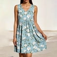 thumbnail image 5 of Summer Dresses for Womens 2025 Plus Size Fashion Sexy Fragmented Flower Tie Waist Wrapped Short Sleeved V-neck Dress, 5 of 8