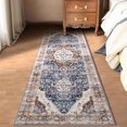 thumbnail image 3 of Boho Vintage Round Rug ft- Faux Wool Dreely Washable Area Rug Small Distressed Throw Rugs Floor Carpet for Door Mat Entryway Bedrooms Laundry (Round - ; Diameter Border ), 3 of 6