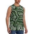 thumbnail image 2 of Gaeub Green Snakeskin Men's Sleeveless Muscle Shirts Workout Tank Tops, Odor Protection and Comfortable - XX-Large, 2 of 8
