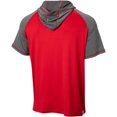 thumbnail image 5 of Wire2wire Men's Performance Short Sleeve Baseball Hoodie Red M, 5 of 9