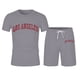 thumbnail image 3 of Playeras Deportivas De Verano Para Hombre, Camiseta Informal De Dos Piezas Con Estampado De Letras, Camiseta De Manga Corta Con Cuello Redondo Y Pantalones Cortos, 3 of 4