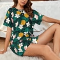 thumbnail image 4 of Honeii Tropical Fruit for Women's Summer Pajama Set featuring Soft Short Sleeve Shirt & Matching Bottoms with Convenient Pockets for Relaxed Home Wear-Small, 4 of 6