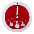 thumbnail image 2 of Northlight 36" Red and White Winter Snowman Embroidered Christmas Tree Skirt, 2 of 4