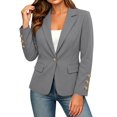 thumbnail image 3 of Breezora Women's Long Sleeve Single Button Blazer Work Suit Coat Casual Fall Office Jackets for Women, 3 of 7