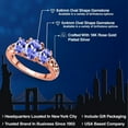 thumbnail image 2 of Gem Stone King 18K Rose Gold Plated Silver Blue Tanzanite Filigree Style 3 Stone Ring for Women (2.06 Cttw, Oval 8X6MM and 6X4MM) (Size 8), 2 of 6