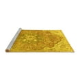 thumbnail image 2 of Ahgly Company Machine Washable Indoor Square Medallion Yellow Traditional Area Rugs, 3' Square, 2 of 4