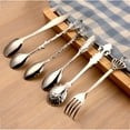 thumbnail image 3 of Retro 6 Pack Creative Carved Coffee Dessert Spoon with Crystal Tableware Dessert Spoon Ice Cream Spoons Stirring Spoon Cafe Spoons (Gold/ Bronze /Silver), 3 of 3