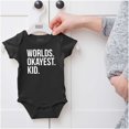 thumbnail image 5 of Worlds Okayest Kid Son Daughter Funny Romper Boys or Girls Infant Baby Brisco Brands NB, 5 of 6