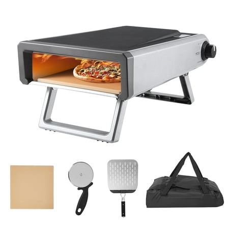 Portable Propane Pizza Oven, 950°F Outdoor Pizza Maker with Stone, Paddle & Carry Bag, 12 Inch