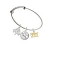 thumbnail image 2 of Delight Jewelry Goldtone Class of 2021 Silvertone Let Things Go Tree Charm Bangle Bracelet, 2 of 4