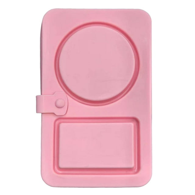 Silicone Reusable Snack Containers With Lids Double Compartment Snackle Box Containers Dressing Seasoning Container Small Mini Snack Boxs For Travel Pi