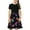 Multicolor, variant on Pounoo New Dresses For Girls Leisure Print Short Sleeve Casual Dresses Round Neck Knee Length Dress Quick Drying Kids Dresses Girls 4-16