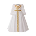 thumbnail image 3 of MKOSPLRT Robe de Bal pour Filles Enfants Musulmanes Manches Longues Bouffantes Robe Maxi Brodée à Paillettes Florales Robe de Fête Islamique Modeste pour Enfants 4-8 Ans, 3 of 9