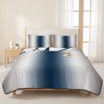 thumbnail image 3 of Twin Quilt Set 68''x86'', Gray Navy Blue Lightweight Summer Bedspread Coverlet Set with 2 Pillow Shams, Modern Gradient Geometric Breathable All Season Quilt Bedding for Dorm/Bedroom, 3 of 9