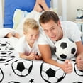 thumbnail image 5 of Soccer Throw Blanket Sports Ball Theme Soft Cozy Flannel Blanket Black and White Fuzzy Blanket for Soccer Lovers Room Couch Bed Chair Sofa, 50 x 60in, 5 of 6