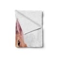 thumbnail image 2 of Bunny Soft Flannel Fleece Throw Blanket, Watercolor Illustration of a Rabbit Head Baby Animal Wildlife Themed Artwork, Cozy Plush for Indoor and Outdoor Use, 60" x 80", Pale Brown Lilac, by Ambesonne, 2 of 6